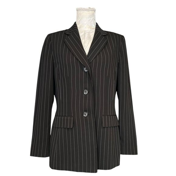 Le Suit Jackets & Blazers - Vintage 90s/Y2K Black White Pinstripe Blazer Sz 8